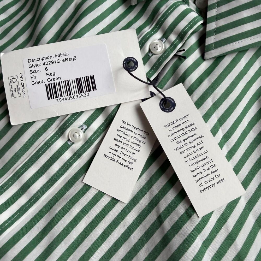Untuckit Women's Green Shirt - Picture 2 of 7